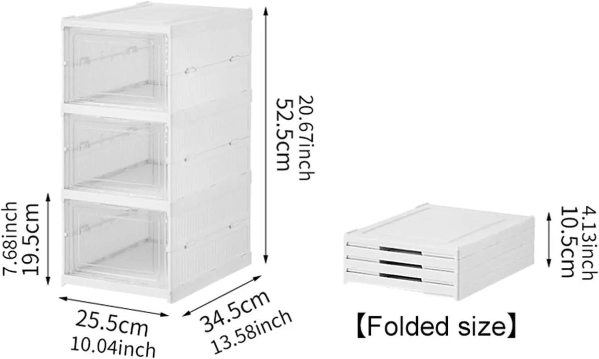 CARLA HOME 3-Tier Stackable Shoe Storage Box Organizer with Clear Door for Closet, Entryway or Cabinet - Image 2