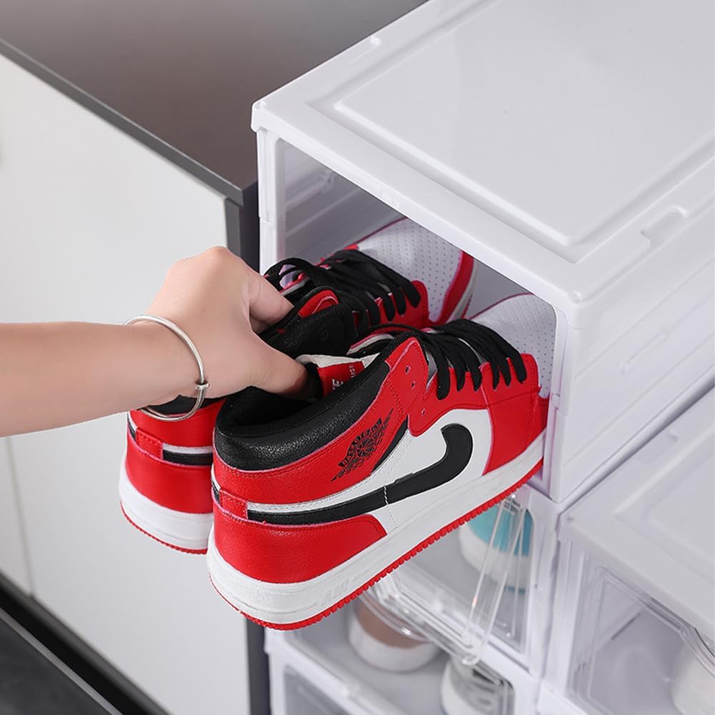 CARLA HOME 3-Tier Stackable Shoe Storage Box Organizer with Clear Door for Closet, Entryway or Cabinet - Image 7