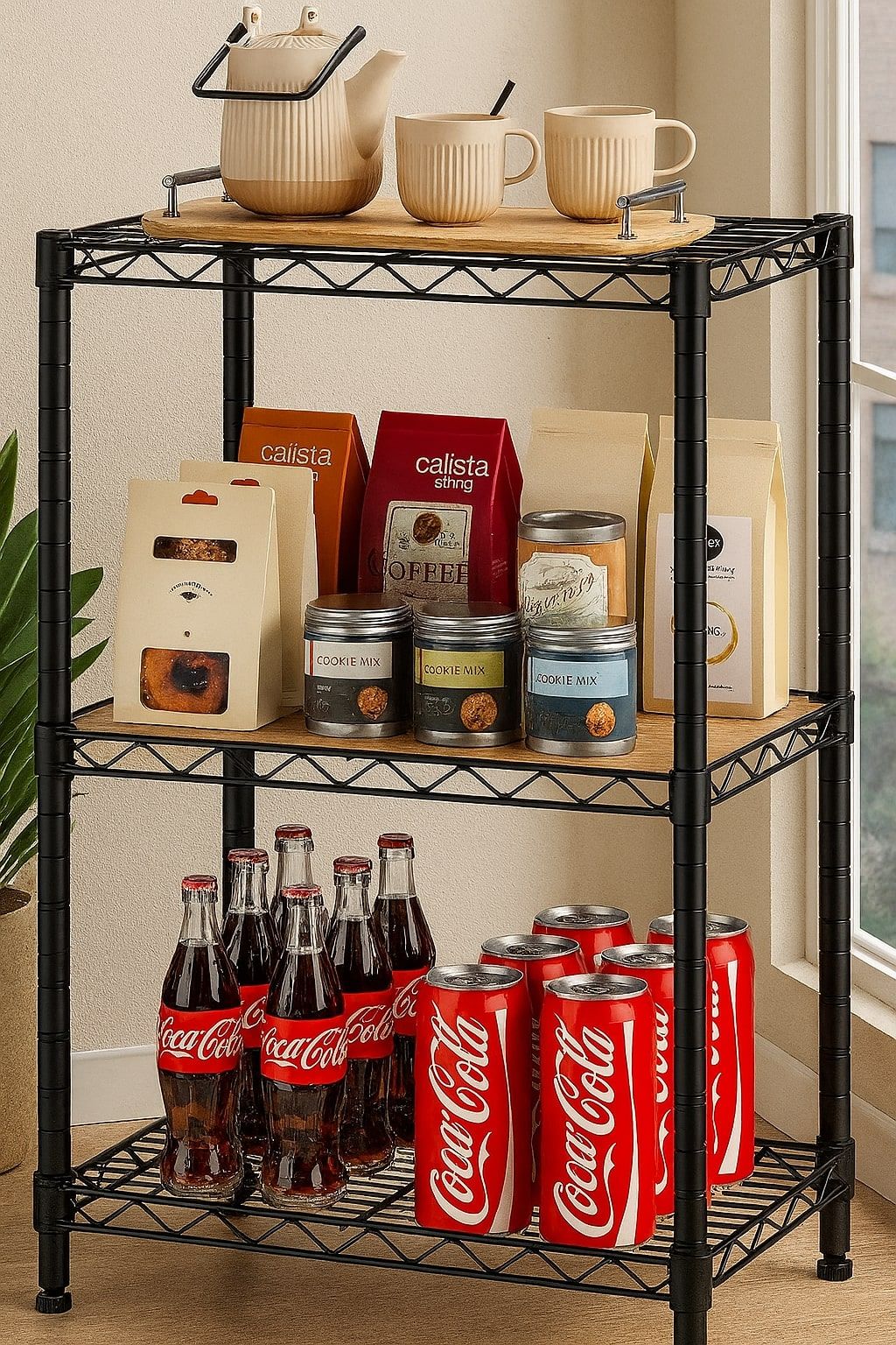 CARLA HOME 3-Tier Adjustable Metal Storage Shelves Wire Rack Organizer for Kitchen, Pantry, Bathroom or Laundry Room (60cm W x 35cm D x 103cm H) - Image 7