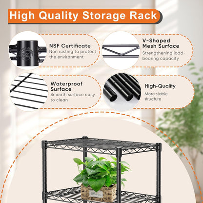 CARLA HOME 4-Tier Adjustable Metal Storage Shelves Wire Rack Organizer for Kitchen, Pantry, Bathroom or Laundry Room (60cm W x 40cm D x 140cm H) - Image 6
