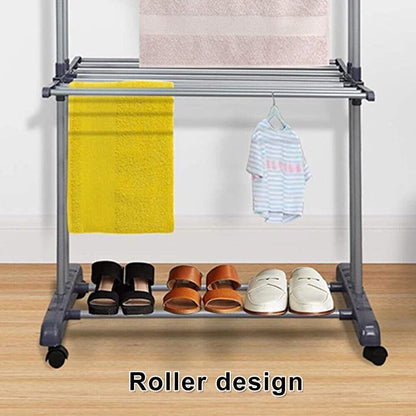 CARLA HOME Folding Clothes Drying Rack with Wheels and Adjustable Side Wings for Laundry Rack and Clothes Storage (Upgraded Model) - Image 6