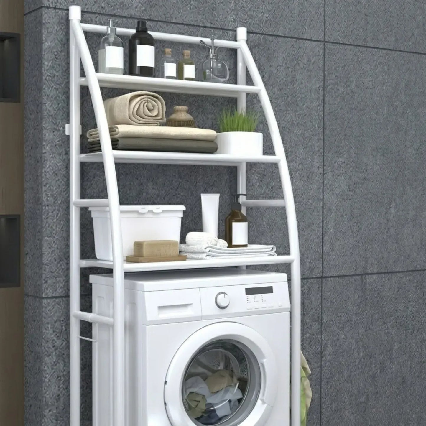 CARLA HOME 3-Tier Over Washing Machine Storage Rack for Laundry Room Space Saving, Towels, Detergent & Bathroom Essentials - Image 7