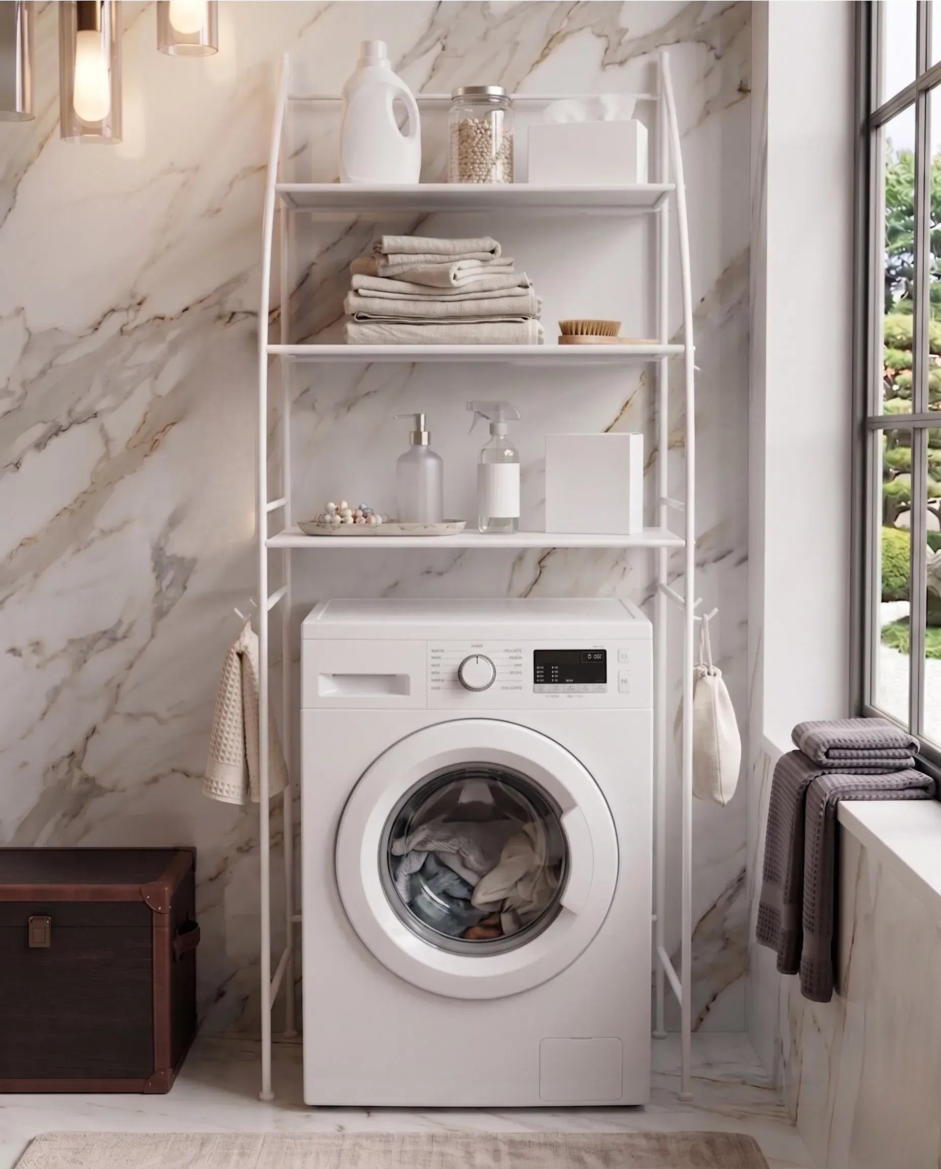 CARLA HOME 3-Tier Over Washing Machine Storage Rack for Laundry Room Space Saving, Towels, Detergent & Bathroom Essentials - Image 8