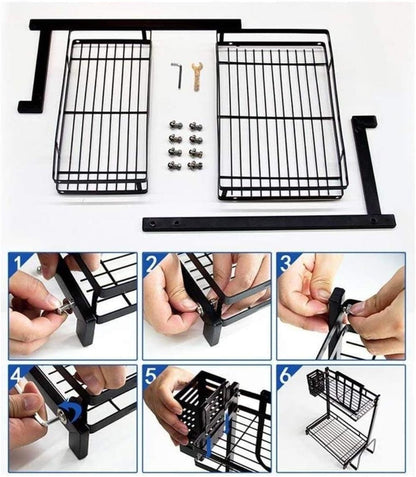 CARLA HOME 2-Tier Kitchen Spice Rack Organizer Storage Shelf for Condiments, Oil Bottles, Utensils, Cutting Board & More - Image 8