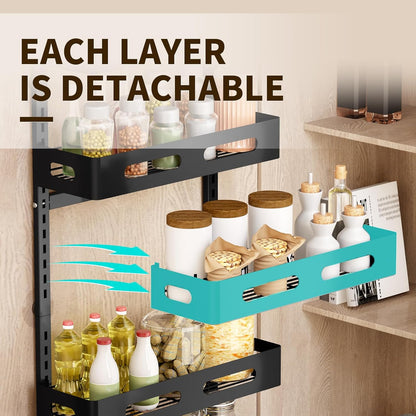 CARLA HOME 6 Tier Over the Door Organizer with Adjustable Metal Pantry Storage Rack and Hanging Baskets for Kitchen and Bathroom - Image 5