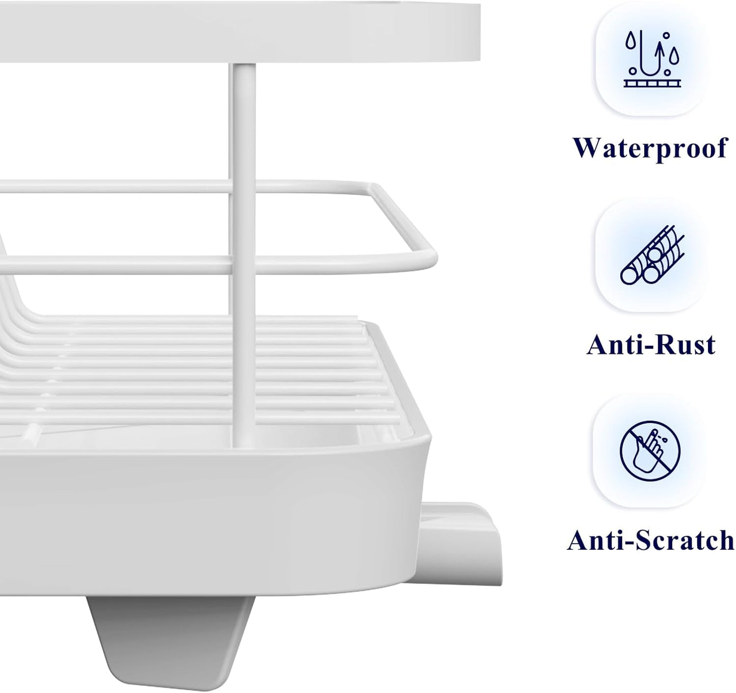 CARLA HOME Dish Drying Rack for Kitchen Counter with Removable Drip Tray, Utensil Holder and Cutlery Organizer - Image 4