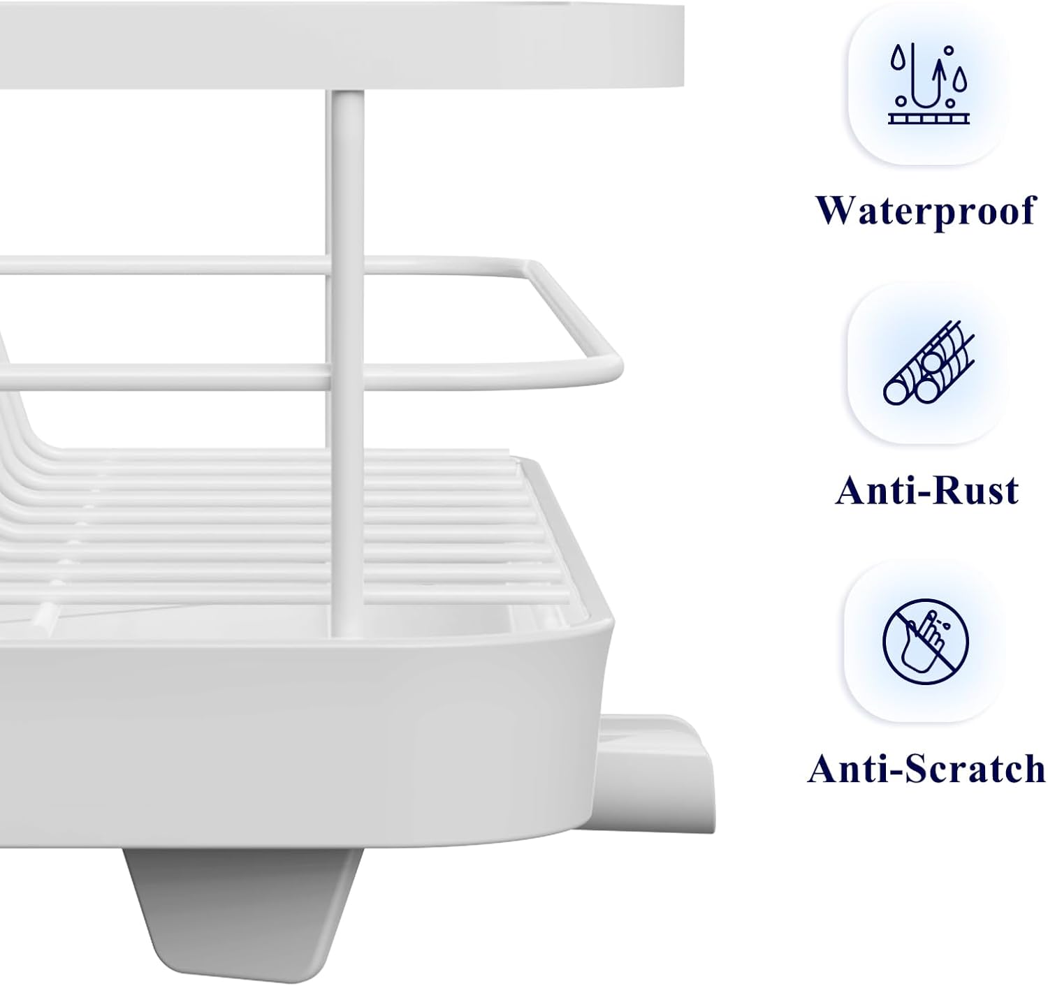 CARLA HOME Dish Drying Rack for Kitchen Counter with Removable Drip Tray, Utensil Holder and Cutlery Organizer - Image 4