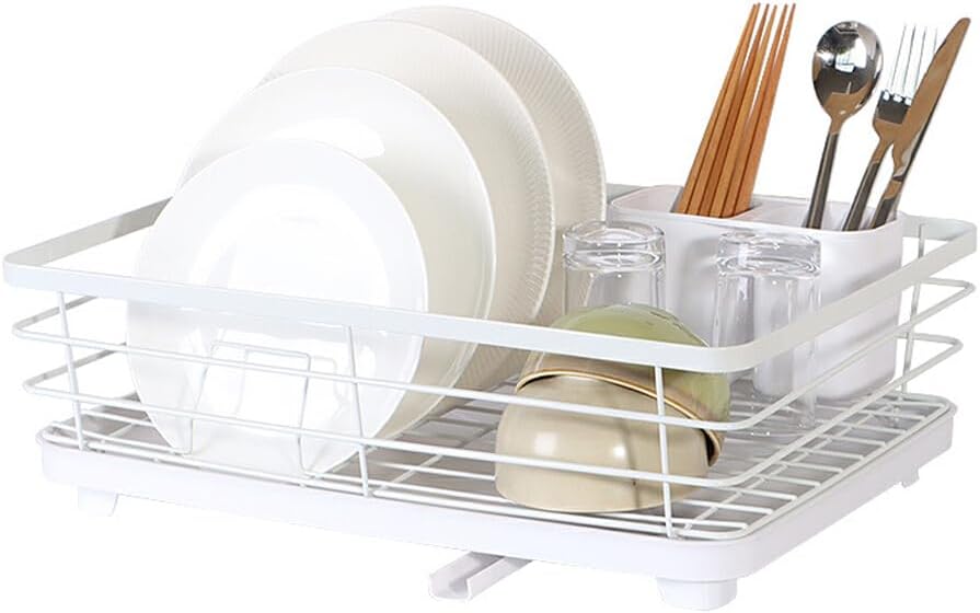 CARLA HOME Dish Drying Rack for Kitchen Counter with Removable Drip Tray, Utensil Holder and Cutlery Organizer - Image 9
