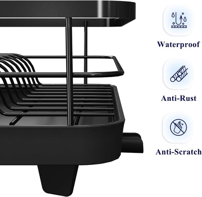 CARLA HOME Dish Drying Rack for Kitchen Counter with Removable Drip Tray, Utensil Holder and Cutlery Organizer - Image 6