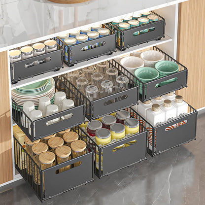 CARLA HOME 2 Pack Pullout Cabinet Kitchen Organizer Drawers with No-Drilling and Adhesive Design for Pantry & Cabinets - Image 9