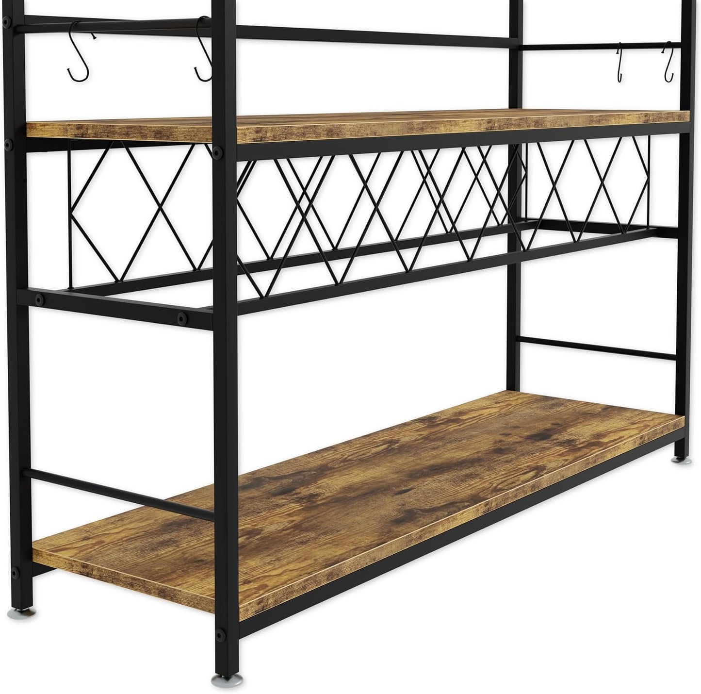 CARLA HOME Large Wine Rack with Glass Holder, Metal Designed Bottle Holder and Wood Countertop for Wine & Champagne - Image 8