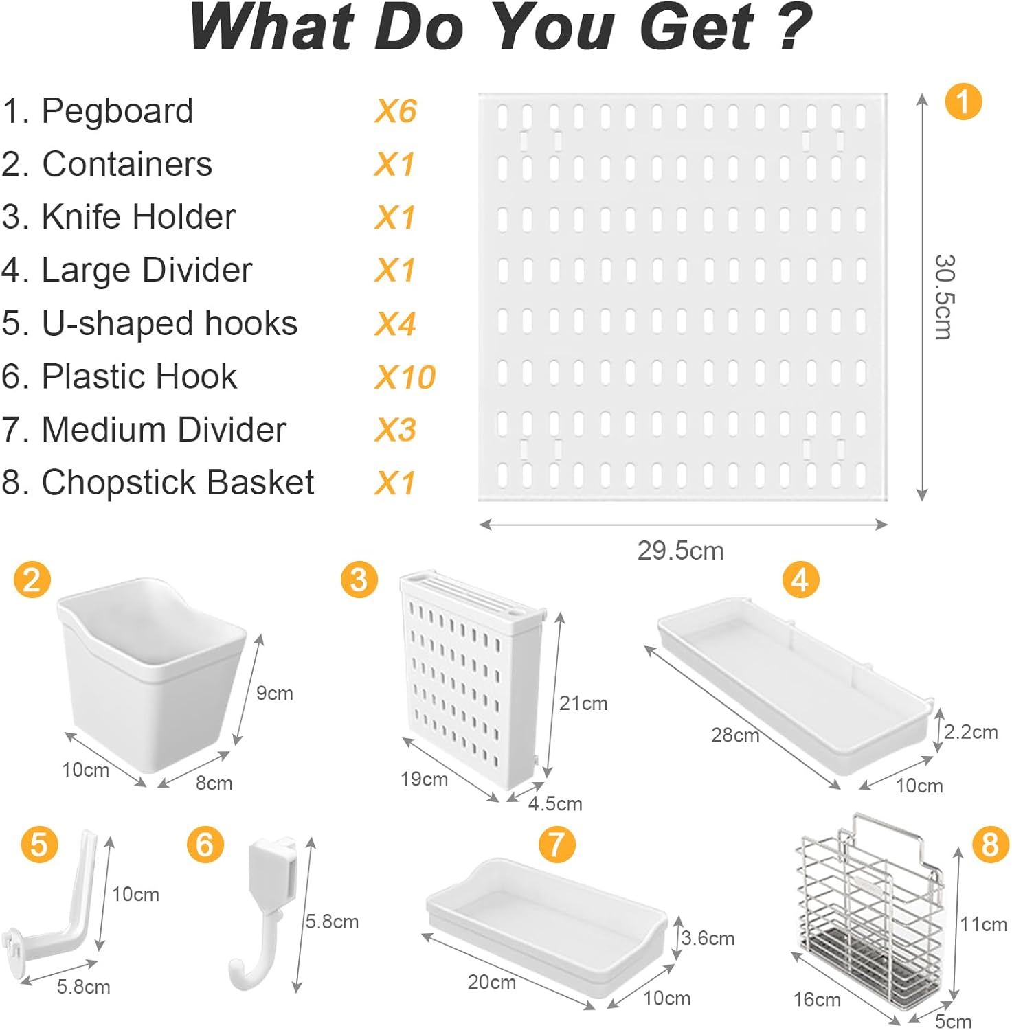 CARLA HOME Pegboard Wall Organizer Kit with 6 Modular Pegboards & 21 Accessories for Kitchen, Office, Gaming & Craft Storage - Image 2
