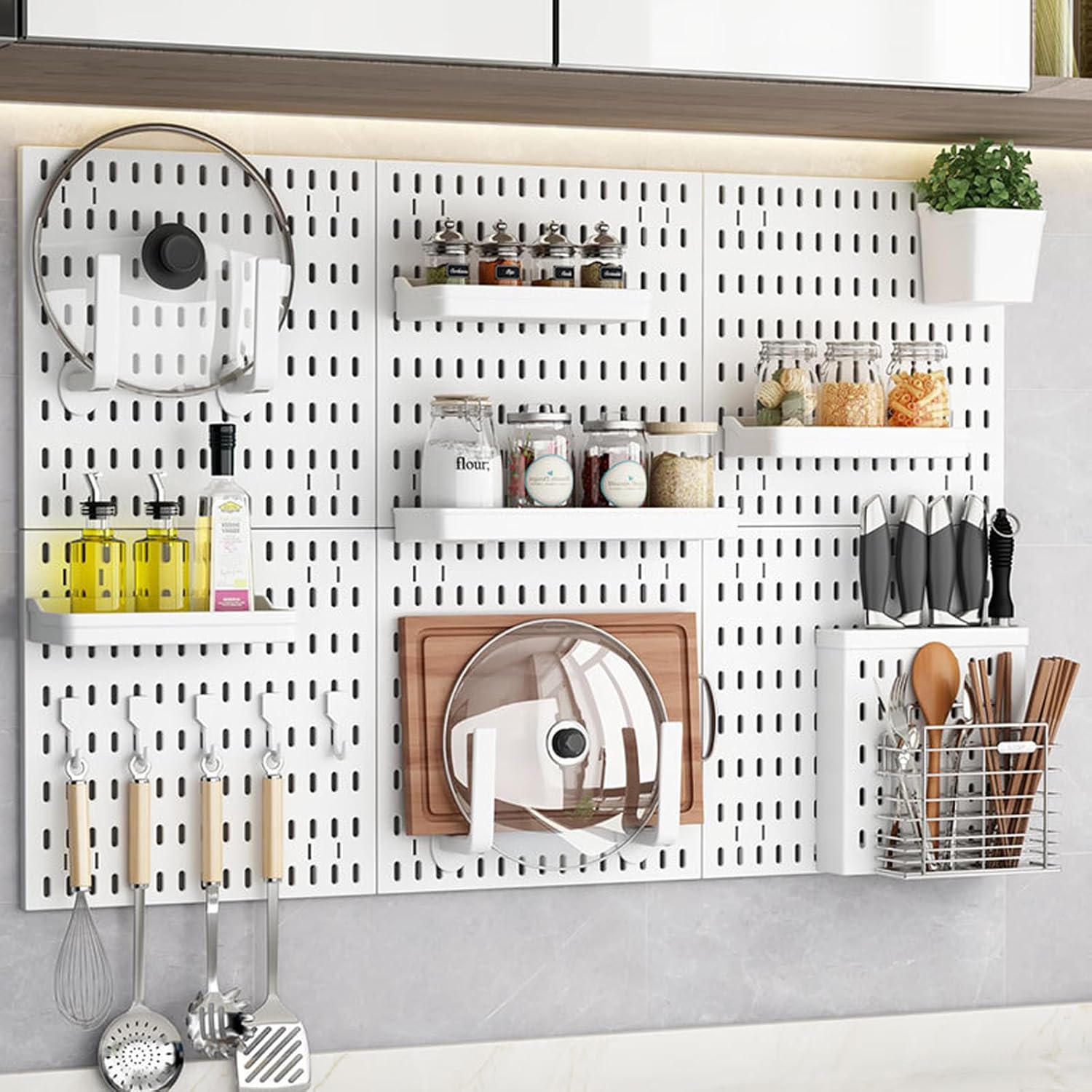 CARLA HOME Pegboard Wall Organizer Kit with 6 Modular Pegboards & 21 Accessories for Kitchen, Office, Gaming & Craft Storage - Image 3