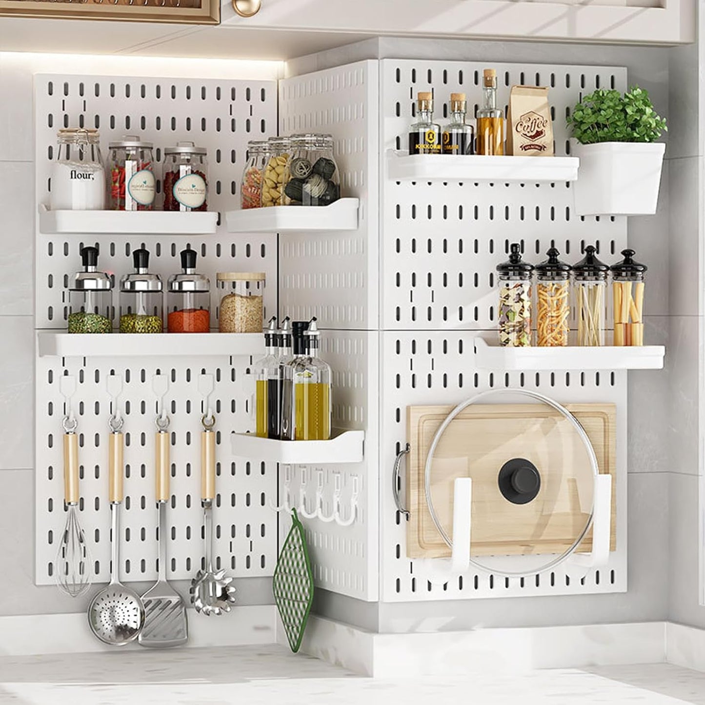 CARLA HOME Pegboard Wall Organizer Kit with 6 Modular Pegboards & 21 Accessories for Kitchen, Office, Gaming & Craft Storage - Image 6