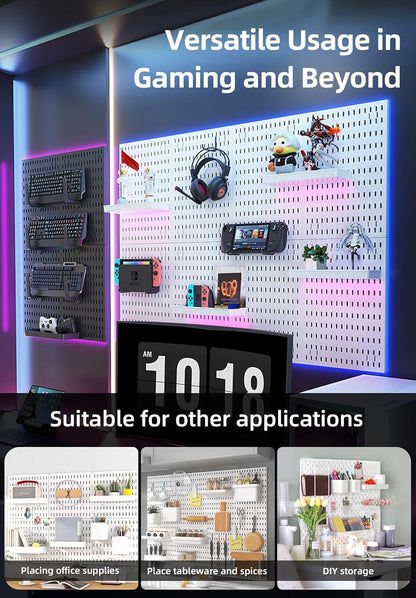 CARLA HOME Pegboard Wall Organizer Kit with 6 Modular Pegboards & 21 Accessories for Kitchen, Office, Gaming & Craft Storage - Image 8