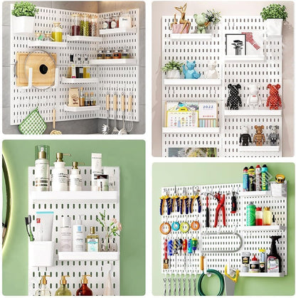 CARLA HOME Pegboard Wall Organizer Kit with 3 Modular Panels & 17 Accessories for Office, Gaming & Craft Storage - Image 4