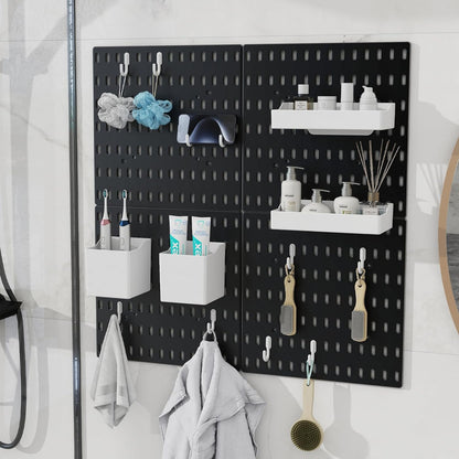 CARLA HOME Pegboard Wall Organizer Kit – 2 Black Modular Pegboards with 10 Accessories for Office, Gaming & Home Storage - Image 5