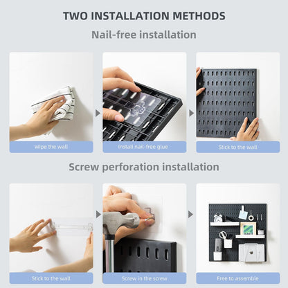 CARLA HOME Pegboard Wall Organizer Kit – 2 Black Modular Pegboards with 10 Accessories for Office, Gaming & Home Storage - Image 8