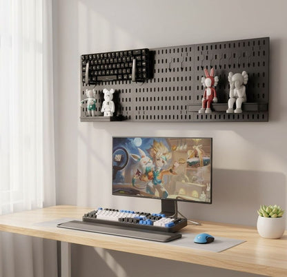 CARLA HOME Pegboard Wall Organizer Kit with 3 Modular Black Panels & 17 Accessories for Gaming, Office & Craft Storage - Image 2