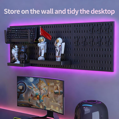 CARLA HOME Pegboard Wall Organizer Kit with 3 Modular Black Panels & 17 Accessories for Gaming, Office & Craft Storage - Image 4