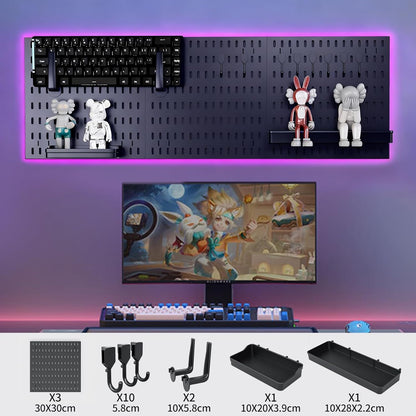 CARLA HOME Pegboard Wall Organizer Kit with 3 Modular Black Panels & 17 Accessories for Gaming, Office & Craft Storage - Image 5