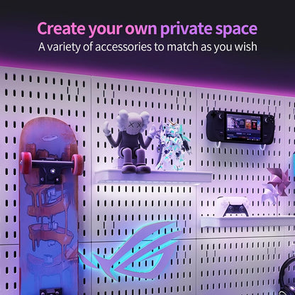 CARLA HOME Pegboard Wall Organizer Kit with 4 Modular Black Pegboards & 19 Accessories for Gaming, Office & Craft Storage (White) - Image 3