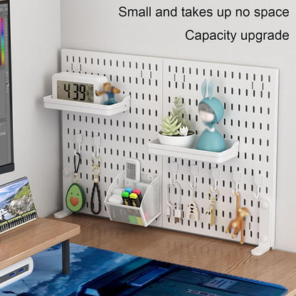 CARLA HOME Desk Pegboard Organizer Kit  with Hooks, Tray & Mount Ideal for Office, Gaming Setup & Home Workspace Organization (White) - Image 5