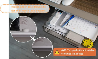 CARLA HOME 3‑Pack Under Desk Storage Drawers Hidden Pull‑Out Organizer for Office & Home - Image 5