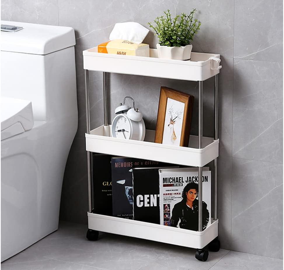 CARLA HOME Slim Storage Cart Organizer Trolley with Wheels for Kitchen, Bathroom, Laundry & Narrow Spaces (3 tier) - Image 4