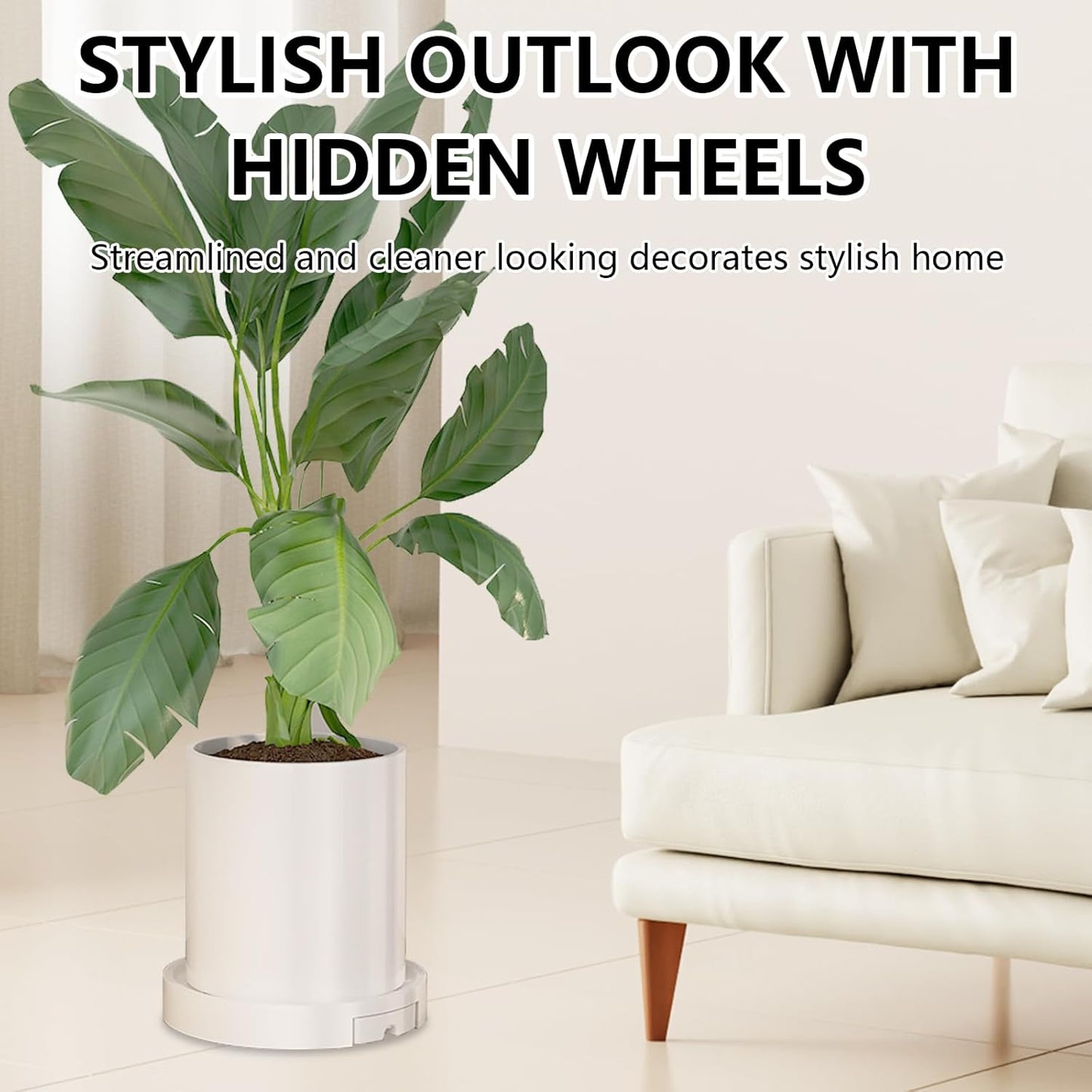 CARLA HOME Rolling Plant Stand with 360° Wheels for Indoor Pots (26 cm) - Image 3