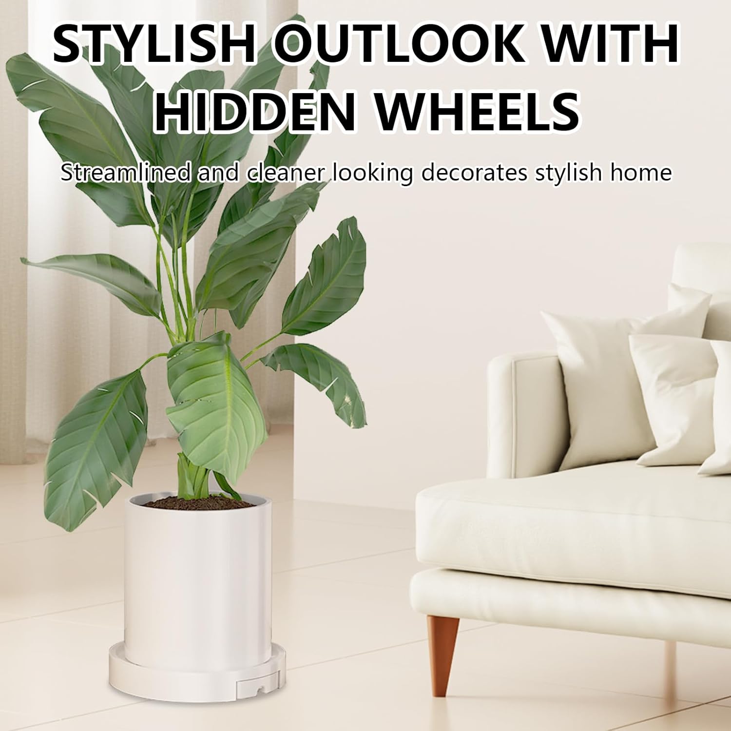 CARLA HOME Rolling Plant Stand with 360° Wheels for Indoor Pots (26 cm) - Image 3