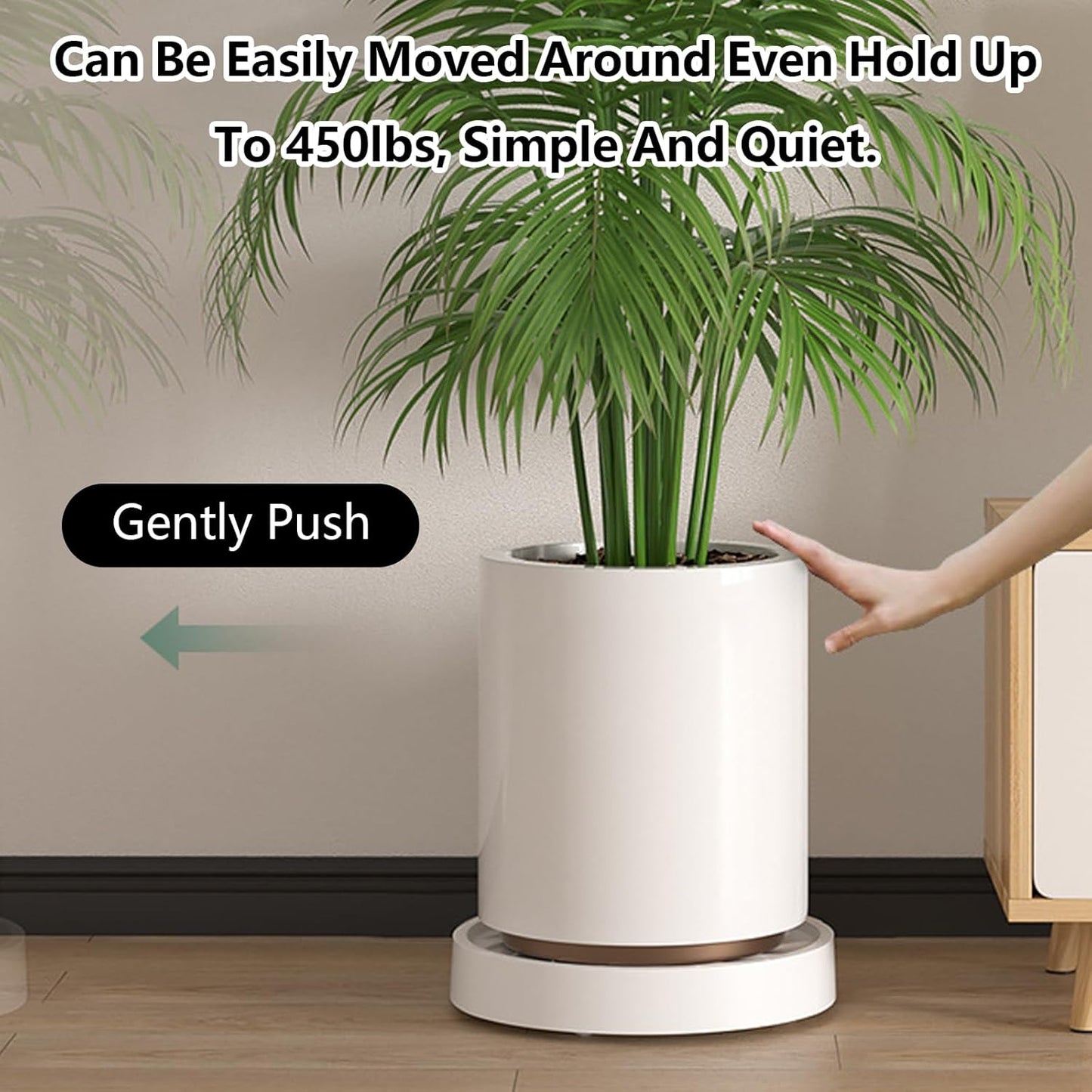 CARLA HOME Rolling Plant Stand with 360° Wheels for Indoor Pots (26 cm) - Image 4