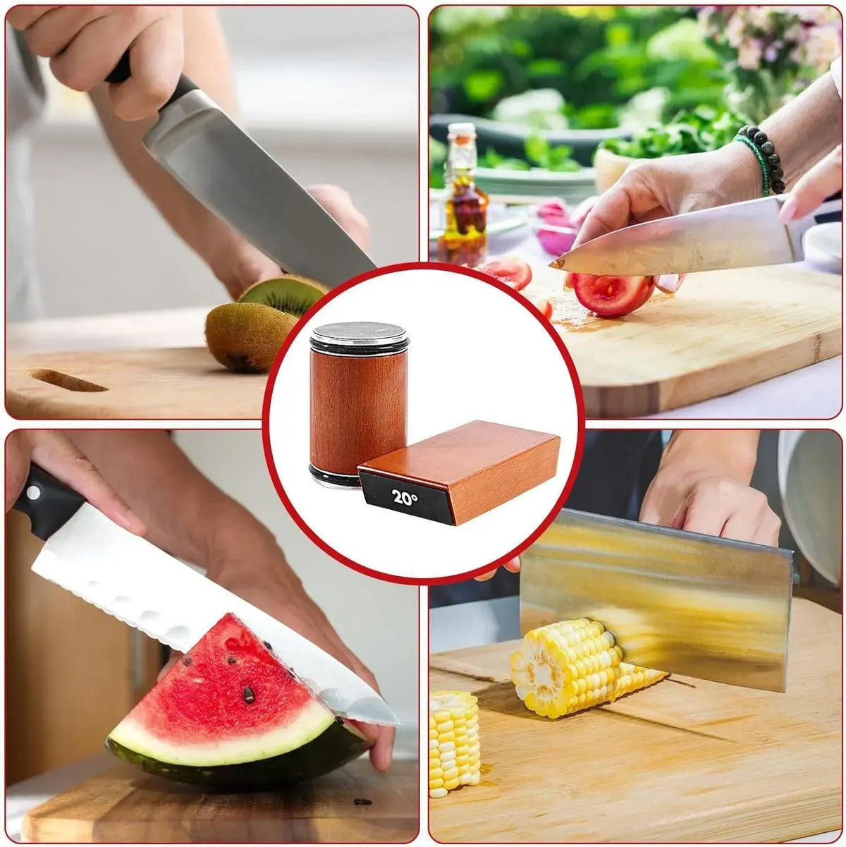 CARLA HOME Rolling Knife Sharpener - Brown - 15° & 20° Angle - Kitchen Appliances Knife Sharpeners - Image 9