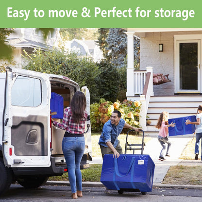 CARLA HOME 6-Pack Large Moving Storage Bags with Zippers & Handles with 95 Liters Capacity for Space Saving, Travel, Camping & Organization (Blue) - Image 2