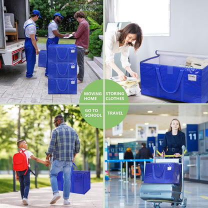 CARLA HOME 6-Pack Large Moving Storage Bags with Zippers & Handles with 95 Liters Capacity for Space Saving, Travel, Camping & Organization (Blue) - Image 7