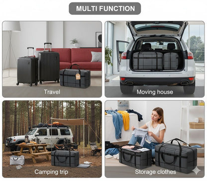CARLA HOME 2-Pack 180L Extra Large Moving Storage Bags with Handles & Duty Zippered for Clothes, Travel, Space Saving & Camping - Image 3