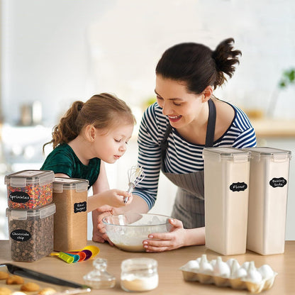 CARLA HOME 8 Piece Airtight Food Storage Containers Set with Lids & Labels for Kitchen Storage - Image 2