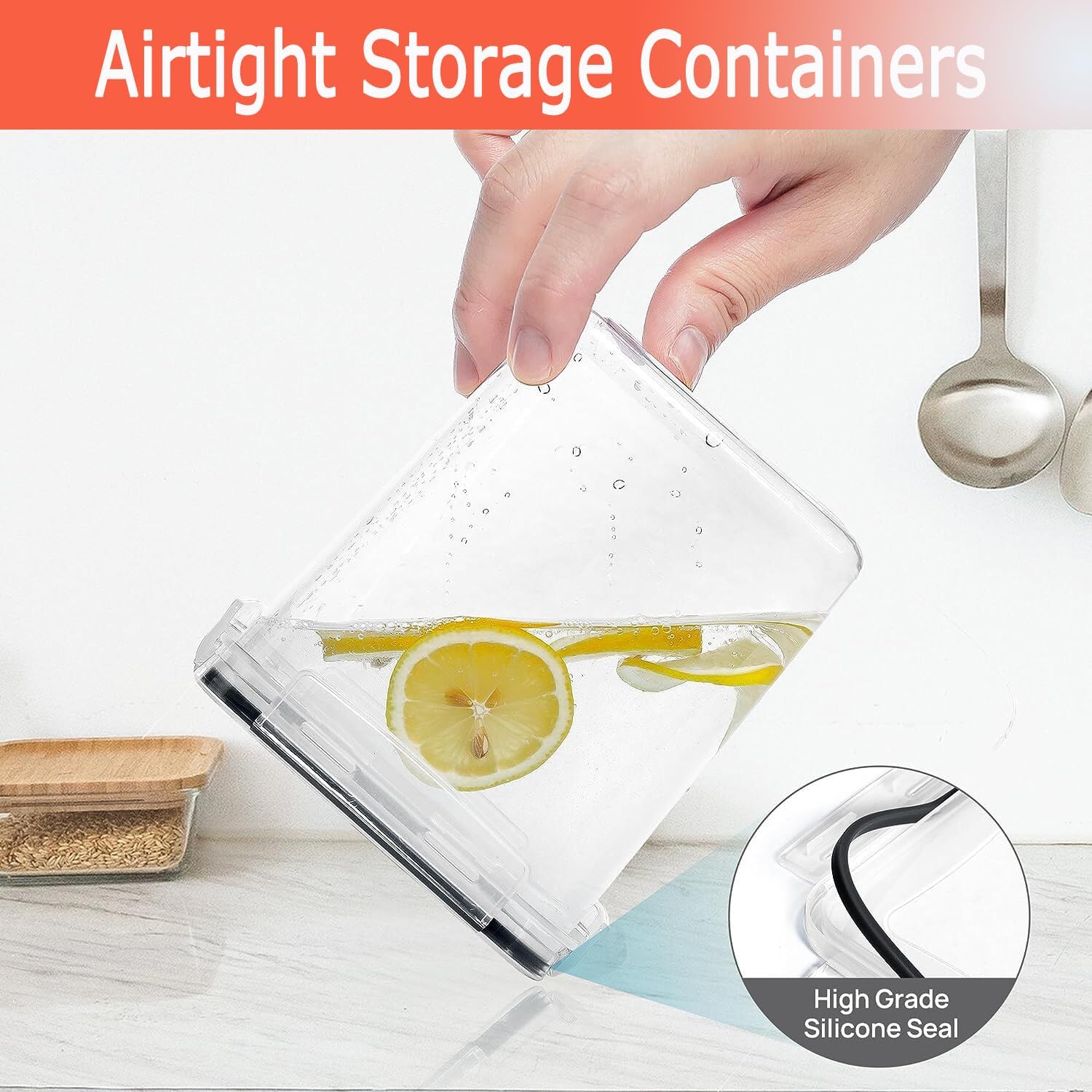 CARLA HOME 8 Piece Airtight Food Storage Containers Set with Lids & Labels for Kitchen Storage - Image 4
