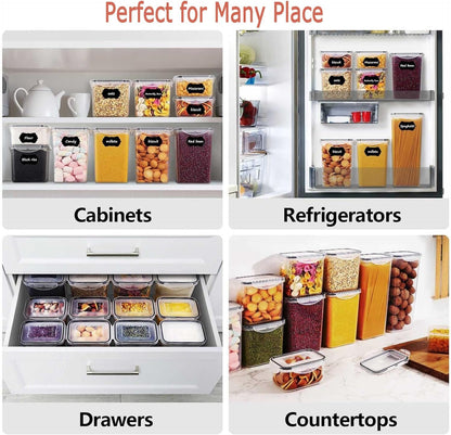 CARLA HOME 8 Piece Airtight Food Storage Containers Set with Lids & Labels for Kitchen Storage - Image 5