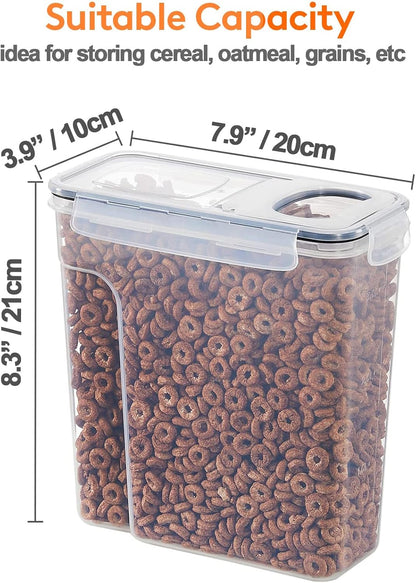 CARLA HOME Airtight Cereal Storage Containers BPA-Free Food Dispensers with Pouring Lids for Pantry & Kitchen (4 Pack 2,5L) - Image 3