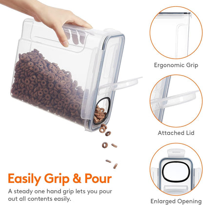 CARLA HOME Airtight Cereal Storage Containers BPA-Free Food Dispensers with Pouring Lids for Pantry & Kitchen (4 Pack 2,5L) - Image 4