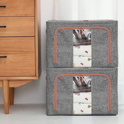 CARLA HOME 3 pack Large Clothes Storage Bins with Lids for Clothing, Bedding, Blankets, Toys (66L capacity - Grey) - Image 6