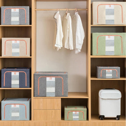 CARLA HOME 3 pack Large Clothes Storage Bins with Lids for Clothing, Bedding, Blankets, Toys (66L capacity - Grey) - Image 8