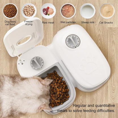 CARLA HOME 2 Meal Automatic Pet Feeder with Timer for Cat & Dog Wet & Dry Food (Dual Bowl 700ML) - Image 6