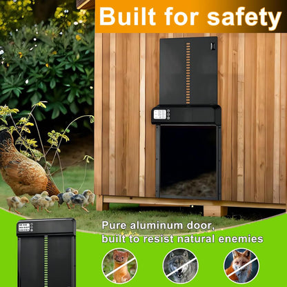 CARLA HOME Automatic Chicken Coop Door with Timer & LCD Screen, Anti-Pinch Safety, Easy Battery Operation & Weatherproof for Outdoor Coops - Image 5