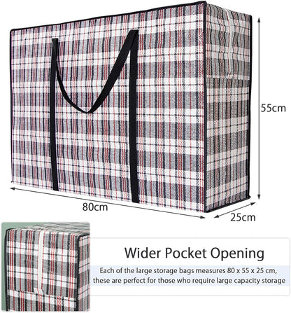 CARLA HOME 6 Pack Large Moving Storage Bags with Zipper & Handles for Clothes, Bedding, Blankets, Dorm & Travel (80x55x25cm) - Image 3