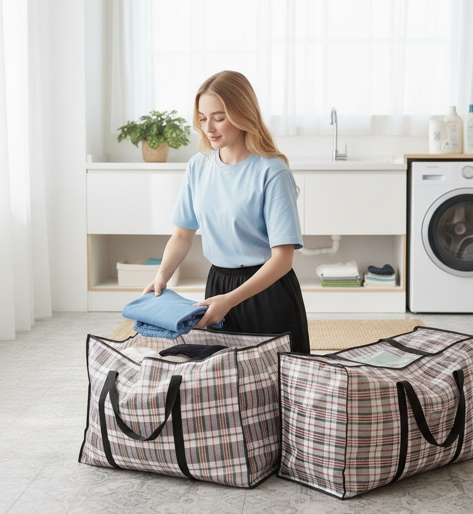 CARLA HOME 6 Pack Large Moving Storage Bags with Zipper & Handles for Clothes, Bedding, Blankets, Dorm & Travel (80x55x25cm) - Image 8