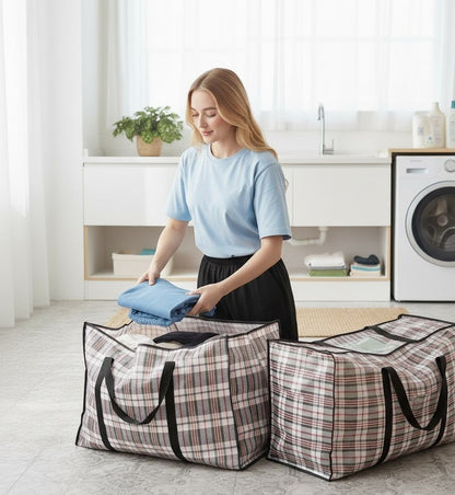 CARLA HOME 6 Pack Large Moving Storage Bags with Zipper & Handles for Clothes, Bedding, Blankets, Dorm & Travel (80x55x25cm) - Image 8