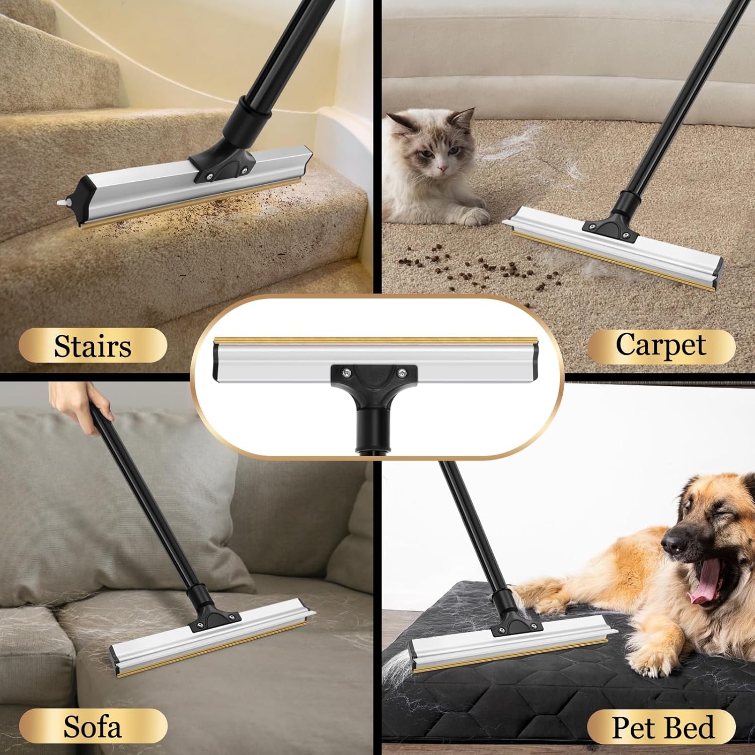CARLA HOME Pet Hair Remover Broom with Long Handle, Reusable Fur & Lint Remover for Dog & Cat Hair - Image 6