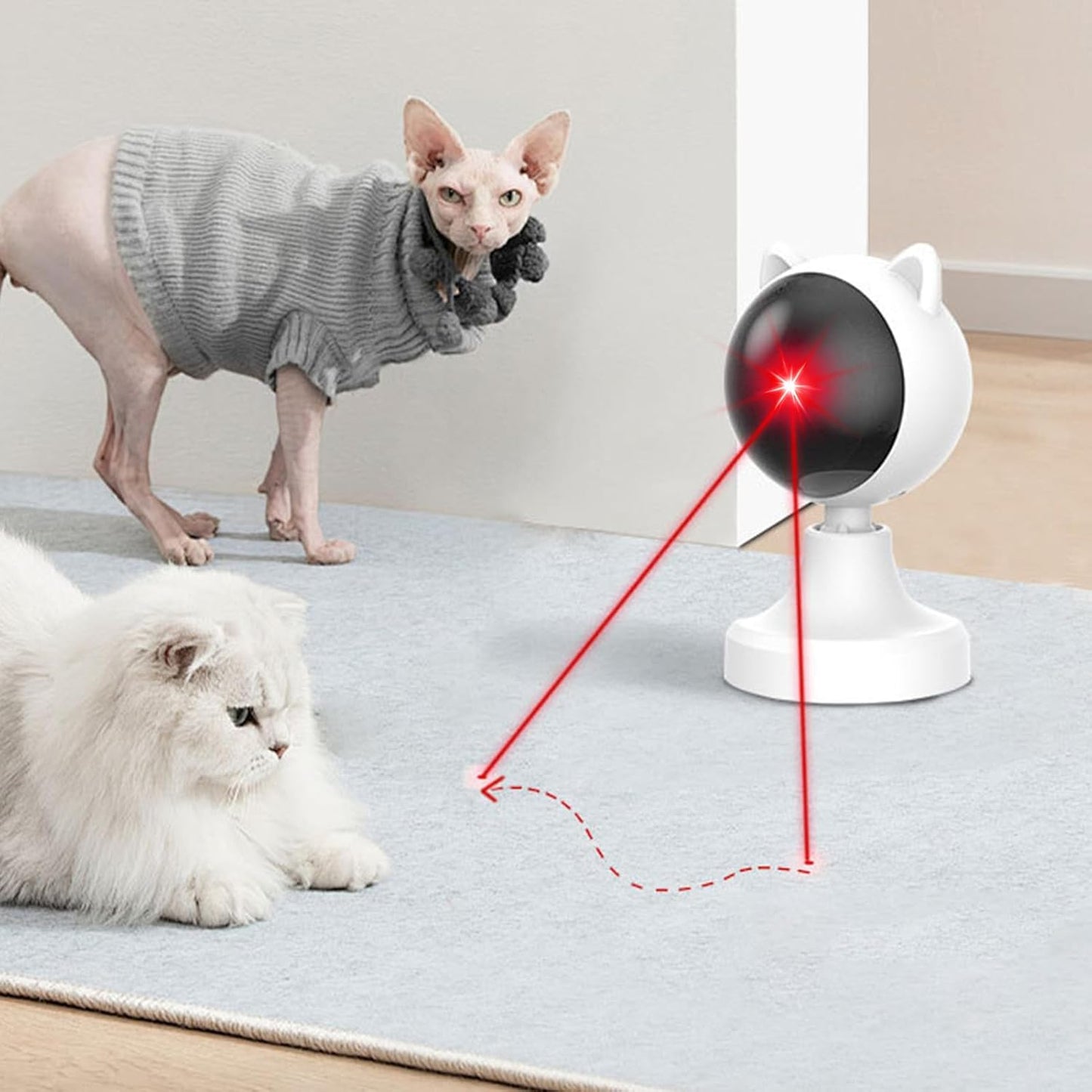 CARLA HOME Interactive Laser Toy for Cats with Adjustable Angle, USB Rechargeable & 2 Speed Modes - Image 8
